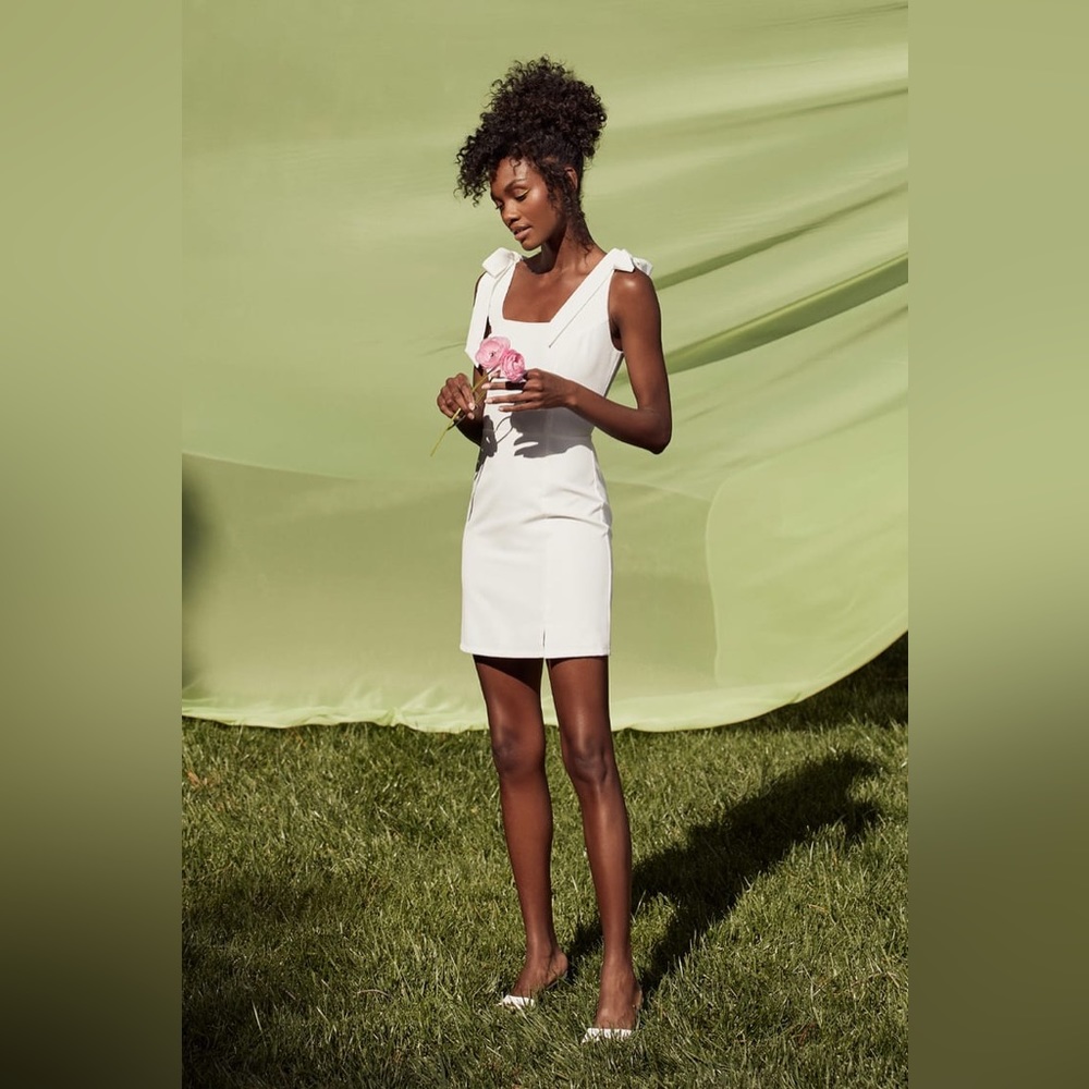Lulus Your Sweetie White Tie-Strap Mini Dress